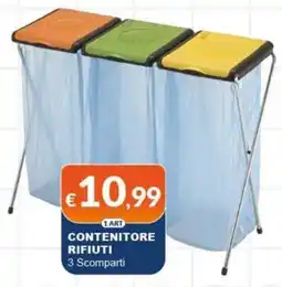 Mister Risparmio Contenitore rifiuti 3 scomparti offerta
