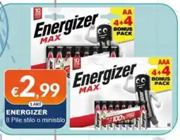 Mister Risparmio Energizer pile AA o AAA offerta