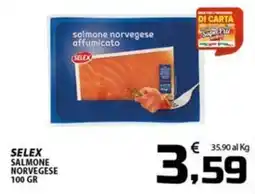 SpesaPiù Supermercati Selex salmone norvegese affumicato offerta