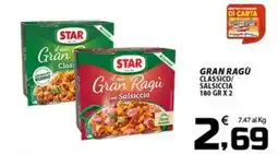SpesaPiù Supermercati Star Gran Ragù con Salsiccia offerta