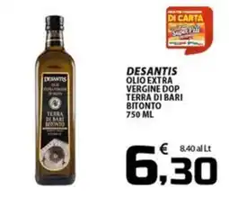 SpesaPiù Supermercati Desantis olio extra vergine dop terra di bari bitonto offerta