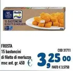Del Prete Distribuzioni Frosta 15 bastoncini di filetto di merluzzo offerta