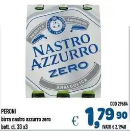 Del Prete Distribuzioni Peroni birra nastro azzurro zero offerta