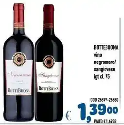 Del Prete Distribuzioni Bottebuona vino negromaro/sangiovese offerta