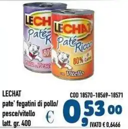 Del Prete Distribuzioni Lechat paté fegatini di pollo/pesce/vitello offerta