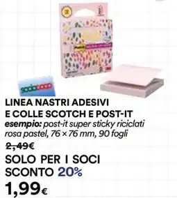 Ipercoop post-it super sticky riciclati offerta