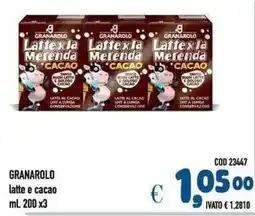 Del Prete Distribuzioni Granarolo latte e cacao offerta