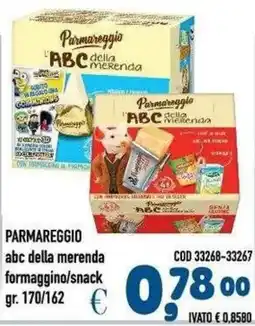 Del Prete Distribuzioni Parmareggio abc della merenda formaggino/snack offerta