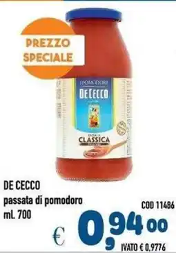 Del Prete Distribuzioni De Cecco passata di pomodoro offerta