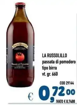 Del Prete Distribuzioni La Russolillo passata di pomodoro tipo birra offerta
