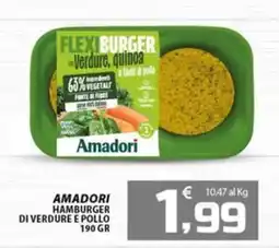 SpesaPiù Supermercati Amadori hamburger di verdure e pollo offerta