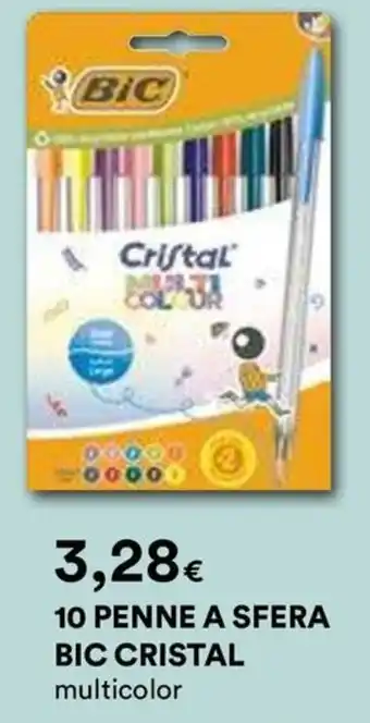 10 penne a sfera bic cristal multicolor