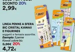 Ipercoop Penne a sfera Bic Cristal Kawaii offerta