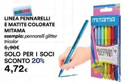 Ipercoop Pennarelli glitter tricolor Mitama offerta