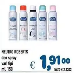Del Prete Distribuzioni Neutro Roberts deo spray offerta