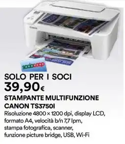 Ipercoop Stampante multifunzione Canon TS3750i offerta