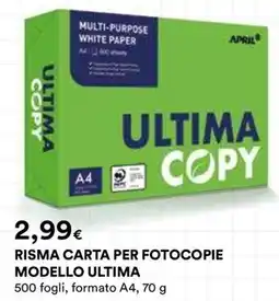 Ipercoop Risima carta per fotocopie modello Ultima offerta