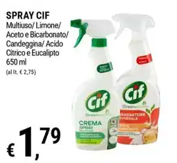 Tre Valli Supermercato Spray Cif offerta