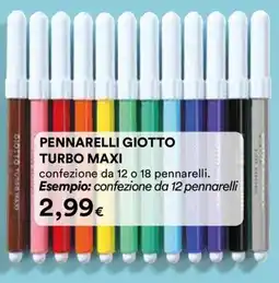 Ipercoop Pennarelli Giotto Turbo Maxi offerta