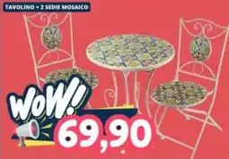 Cossuto Tavolino + 2 sedie mosaico offerta