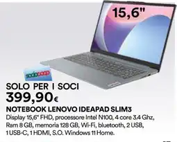 Ipercoop Notebook Lenovo Ideapad Slim3 offerta