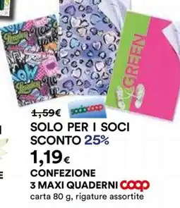 Ipercoop 3 maxi quaderni coop offerta