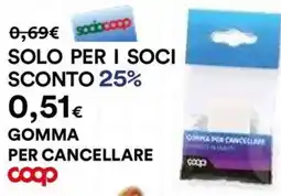 Ipercoop Gomma per cancellare Coop offerta