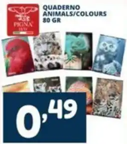 Cossuto Quaderno Animals/Colours Pigna offerta