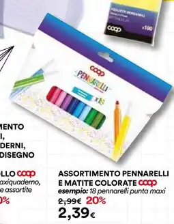 Ipercoop Assortimento pennarelli e matite colorate coop offerta