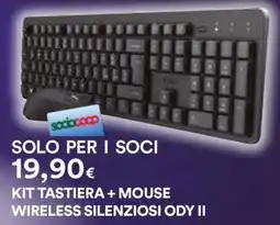Ipercoop Kit tastiera + mouse wireless silenziosi Ody II offerta