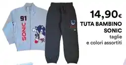 Ipercoop Tuta bambino Sonic offerta