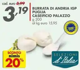 Italmark Burrata di Andria IGP Puglia Caseificio Palazzo offerta