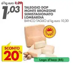 Italmark Taleggio Dop Monte Bronzone Semistagionato Lombardia offerta