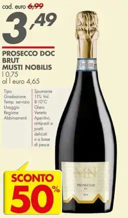 Italmark Prosecco Doc Brut Musti Nobilis offerta