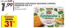 Italmark Spinacine AIA Cotoletta con pollo tacchino e spinaci offerta