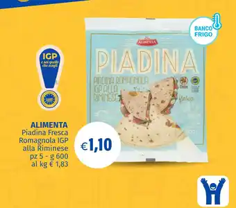 Alimenta Piadina Fresca Romagnola IGP alla Riminese