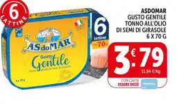 Deco Supermercati Asdomar Gusto Gentile Tonno all'olio di Semi di Girasole offerta