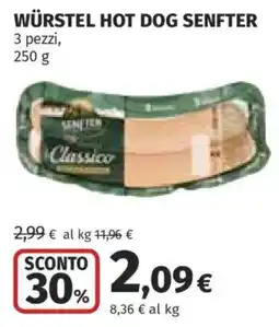 Ipercoop Würstel hot dog Senfter offerta
