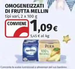 Ipercoop Omogeneizzati di frutta Mellin offerta