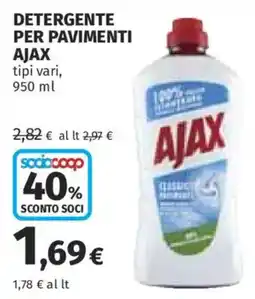 Ipercoop Detergente per pavimenti Ajax offerta