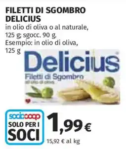Ipercoop Filetti di Sgombro Delicius offerta