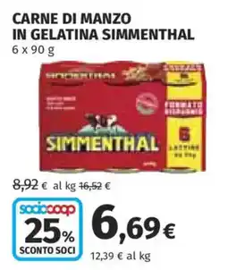 Ipercoop Carne di manzo in gelatina Simmenthal offerta