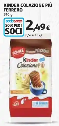 Ipercoop Kinder Colazione Più offerta