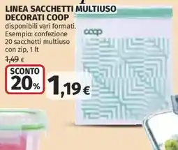 Ipercoop Sacchetti multiuso decorati Coop offerta