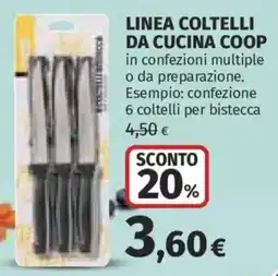 Ipercoop Linea coltelli da cucina Coop offerta