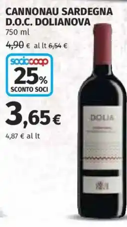 Ipercoop Cannonau Sardegna D.O.C. Dolianova offerta