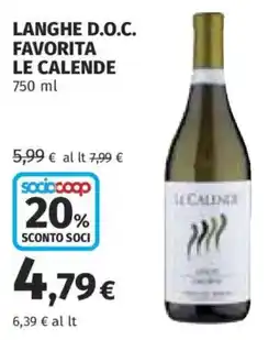 Ipercoop Langhe D.O.C. Favorita Le Calende offerta