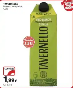 Ipercoop Vino bianco Tavernello offerta