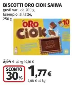 Ipercoop Biscotti Oro Ciok Saiwa offerta