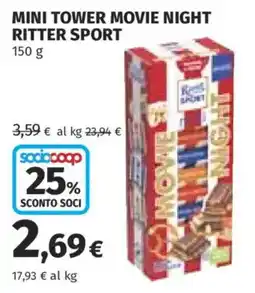 Ipercoop Mini tower movie night Ritter Sport offerta